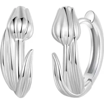 Náušnice For Silver Stříbrné kruhové náušnice ve tvaru tulipánu – Stříbro 925