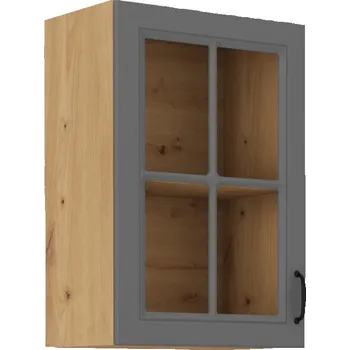 Kuchyňská skříňka Horní prosklená skříňka STILO DUSTGREY / DUB ARTISAN 40 GS-72 1F
