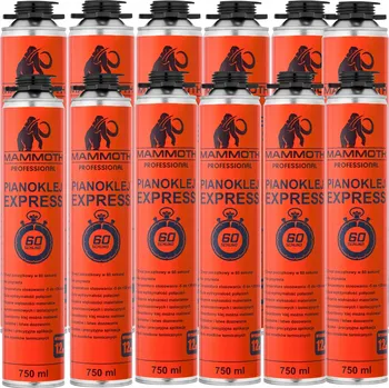 Montážní pěna Pistolová PU pěna Expres 60 SEKUND 750 ml - RYCHLÁ, SILNÁ, PĚNA - 12 ks