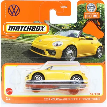 autíčko Volkswagen Beetle Convertible 2019 žlutý 1:64 - MATCHBOX VW Beetle Convertible 2019 - model auta