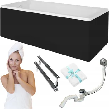 Vana Obdélníková akrylátová vana Besco Talia, boční odtok, 140 x 70 cm