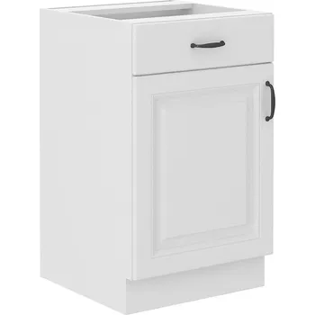 Kuchyňská skříňka Spodní dveřová skříňka s šuplíkem STILO BÍLÁ / BÍLÝ MAT 50 D 1F 1S BB