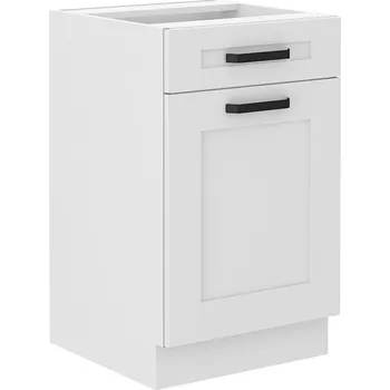 Kuchyňská skříňka Spodní dveřová skříňka s šuplíkem LUNA BÍLÁ / BÍLÝ MAT 50 D 1F 1S BB