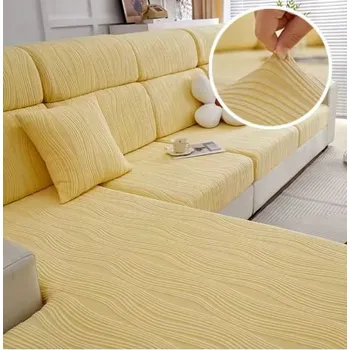 Napínací potah Elastický potah na pohovku či křeslo se vzorem - 3 barvy Rozměry: S, Barva: Žlutá