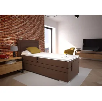 Úložný box BLANÁŘ NÁBYTEK, a.s. Polohovatelný boxspring Margo - jednolůžko (hnědá) ROZMĚR: 90 x 200 cm