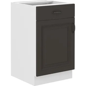 Kuchyňská skříňka Spodní dveřová skříňka s šuplíkem STILO GRAFIT / BÍLÝ MAT 50 D 1F 1S BB