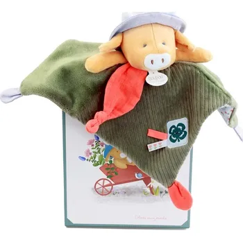 Hračka pro nejmenší Doudou et Compagnie Paris Doudou Dárková sada Plyšový muchláček kravička Aneth 27 cm