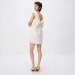 Reserved - Šaty s mašličkou na zádech - krémová - 536FB-01X - 536FB-01X-XXL