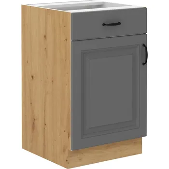 Kuchyňská skříňka Spodní dveřová skříňka s šuplíkem STILO DUSTGREY / DUB ARTISAN 50 D 1F 1S BB