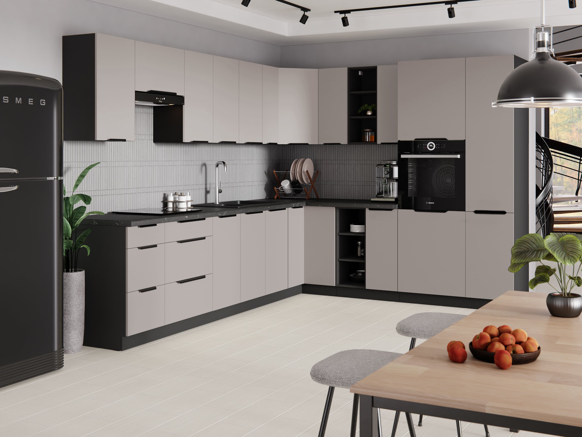 Kuchyňská linka ARONA ČERNÝ MAT / KAŠMÍR I