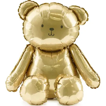 Balónek Zlatý fóliový balónek medvěd 43x53 cm