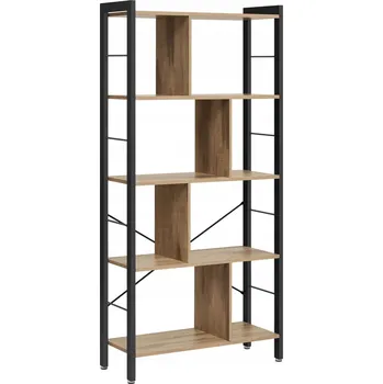 Knihovna Regál Songmics 74 cm x 154,5 cm x 30 cm, odstíny hnědé