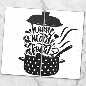 Obraz Dvě dekorativní kuchyňské desky z Tvrzené Sklo s S Potiskem Hrnec 2x30x52