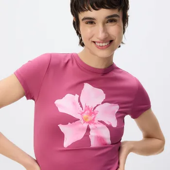 Dámské tričko Reserved - Tričko s květinovým potiskem - světle fialová - WT090-34X - WT090-34X-L