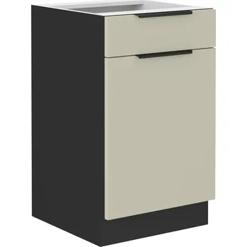 Kuchyňská skříňka Spodní dveřová skříňka s šuplíkem ARONA ČERNÝ MAT / KAŠMÍR 50 D 1F 1S BB