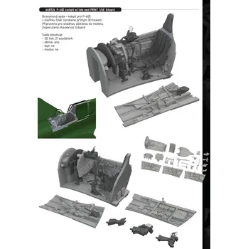 Plastikový model Eduard 1/48 P-40E cockpit w/ late seat PRINT (EDUARD)