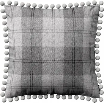 Polštář Povlak na polštář 45x45 mřížka šedo-grafitová