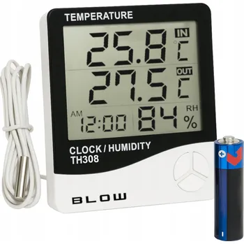 Meteostanice Teploměr Blow TEPLOMĚR METEOROLOGICKÁ STANICE HYGROMETR HODINY bílý