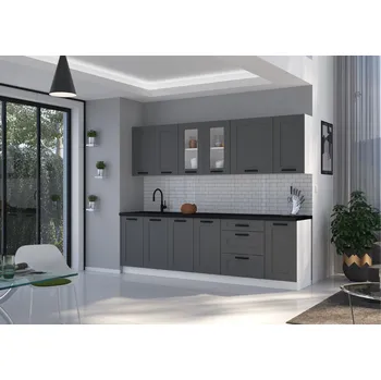 Kuchyňská linka Kuchyňská linka LUNA DUSTGREY / BÍLÝ MAT VII