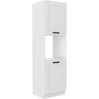 Šatní skříň Vysoká skříň na vestavnou troubu LUNA BÍLÁ / BÍLÝ MAT 60 DP-210 2F