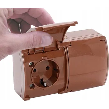 Elektrická zásuvka Elektrická Zásuvka hermetická Viplast hnědá