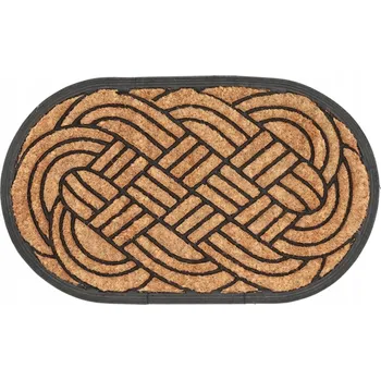 Rohožka Oválná rohožka z gumy a kokosového vlákna 75x45 cm