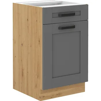 Kuchyňská skříňka Spodní dveřová skříňka s šuplíkem LUNA DUSTGREY / DUB ARTISAN 50 D 1F 1S BB