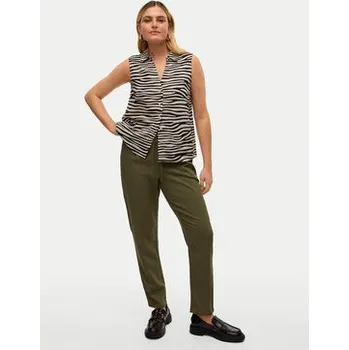 Dámské kalhoty Vero Moda Kalhoty z materiálu Jesmilo 10279691 Zelená Regular Fit L