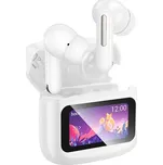 Hoco Bezdrátová Bluetooth sluchátka EQ14 s dotykovým displejem TWS, bílá