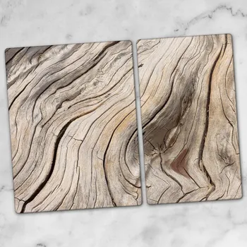 Obraz Skleněné kuchyňské desky na servírování s grafikou - Vzor dřeva 40x52 cm a 30x52 cm