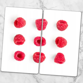 Obraz Dvě Dekorativní Kuchyňské Desky z Tvrzené Sklo S Potiskem Malina 2x30x52