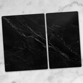 Obraz Skleněné desky odolné proti poškrábání, motiv jemný černý mramor, 40x52 cm a 30x52 cm