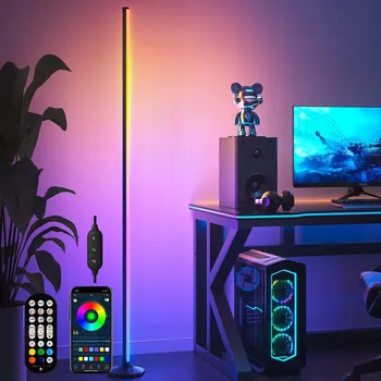 Stojací lampa 3D LED ROHOVÁ STOJACÍ LAMPA RGB SYMPHONY S APLIKACÍ + DÁLKOVÝ OVLADAČ