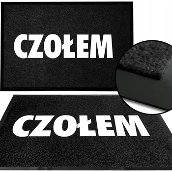 Rohožka VSTUPNÍ ROHOŽKA 40X60 ČERNÁ PŘED DVEŘE DO DOMU NÁPIS HIT CZOŁEM VZOR