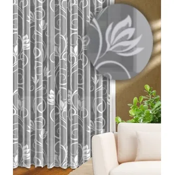 Záclona Záclona kusová Magnólie výška 130cm, šíře 400cm bílá