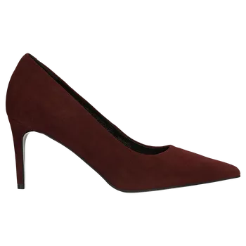 Dámské lodičky Bordové Dámské Špičaté Lodičky Na Vysokém Podpatku Ze Semiše Wojas 3517465 38