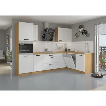 Kuchyňská linka Kuchyňská linka LUNA BÍLÁ / DUB ARTISAN IV