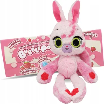 plyšák BUBBLE POPS VOŇAVÁ PLYŠOVÁ HRAČKA KRÁLÍK JAHODA ROSTE SENZORICKÁ POP IT
