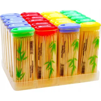 Jednorázové nádobí Bambusová Párátka | 50 Ks párátek | Barevná nádoba