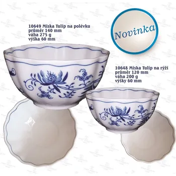 Jednorázové nádobí Cibulák Miska na polévku Tulip 14 cm český porcelán Dubí 2.jakost