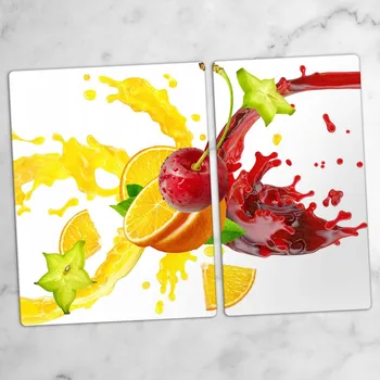 Obraz Dekorativní Desky Tvrzené Sklo na Krájení - Ovocný Šplouch 40x52 cm a 30x52 cm
