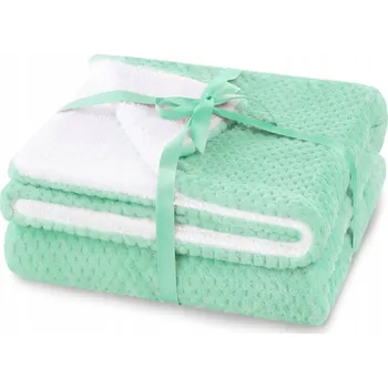 Prostěradlo Přehoz AmeliaHome z mikrovlákna 220 cm x 240 cm zelený