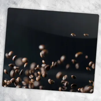 Obraz Kuchyňská Multifunkční Dekorativní Deska Tvrzené Sklo Zrnková Káva 60x52