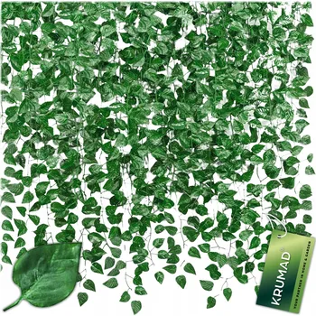 umělá květina UMĚLÝ BŘEČŤAN NA NÁSTĚNNOU A BALKONOVOU GIRLANDU UMĚLÉ LISTY x 12 ks 27,5 m