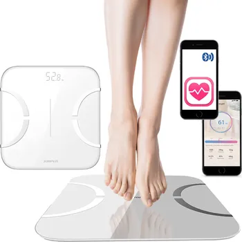 Osobní váha Elektronická koupelnová váha s analýzou BMI, měřením tuku a vody JUMPER