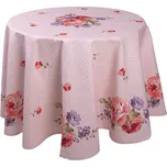 Růžový kulatý ubrus na stůl s růžemi Dotty Rose – 170 cm
