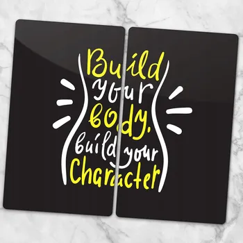 Obraz Multifunkční Dekorativní Skleněné Desky do Kuchyně Vaření Nápis 2x30x52