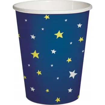 Jednorázové nádobí PAPÍROVÉ KELÍMKY HVĚZDY 250 ML 8 KS