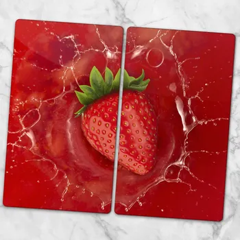 Obraz Odolné a Stylové Kuchyňské Skleněné Desky s Motivem Jahodové Šťávy 2x30x52