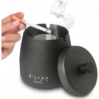 Popelník Popelník venkovní kovový uzavíratelný ocel stříbrný L